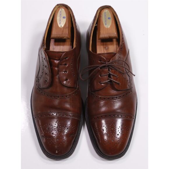 Paolo De Marco Brown Captoe Oxford Leather Dress Shoes 10.5 M main image 4